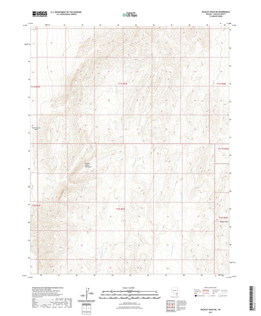 Wildcat Wash NE Nevada US Topo Map Image