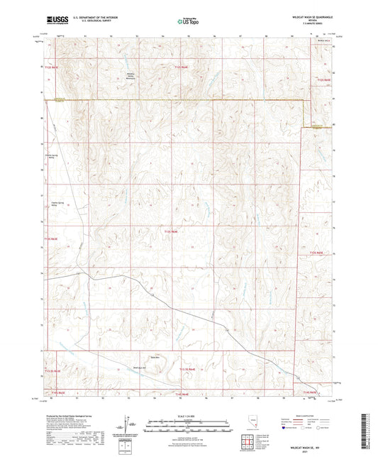 Wildcat Wash SE Nevada US Topo Map Image