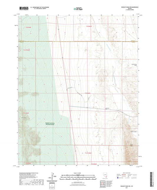 Wildcat Wash SW Nevada US Topo Map Image