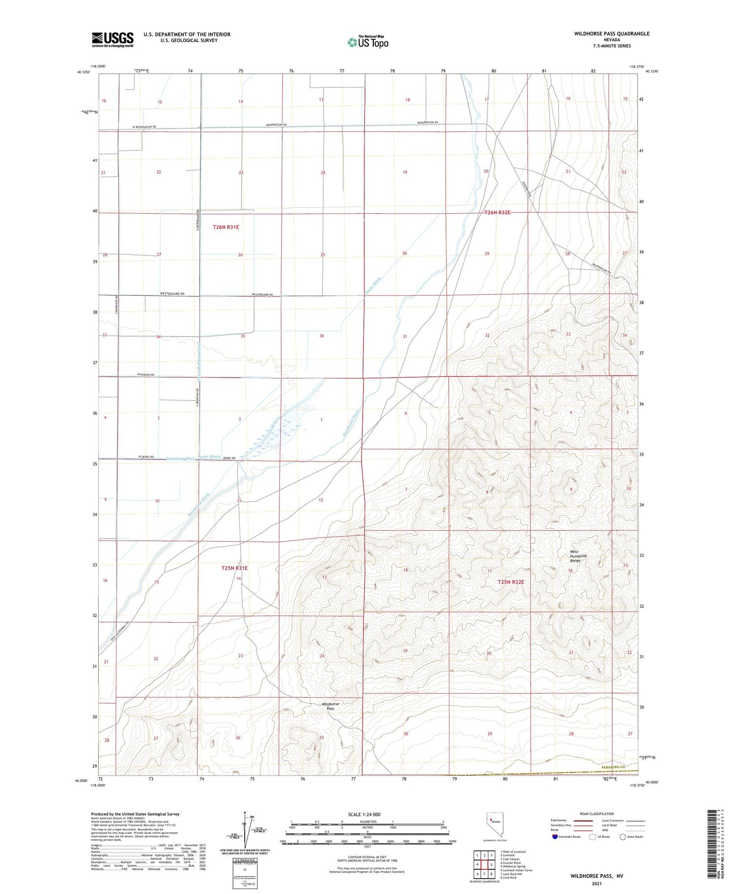 Wildhorse Pass Nevada US Topo Map Image