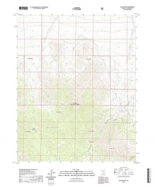 Willow Peak Nevada US Topo Map Image