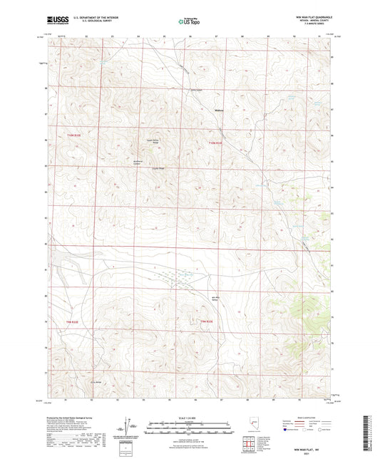 Win Wan Flat Nevada US Topo Map Image