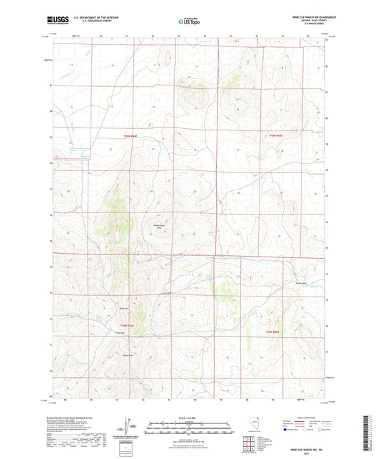 Wine Cup Ranch SW Nevada US Topo Map Image