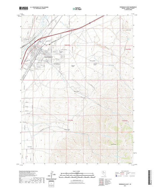 Winnemucca East Nevada US Topo Map Image