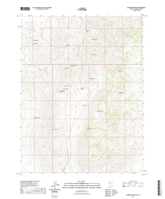 Wonder Mountain Nevada US Topo Map Image