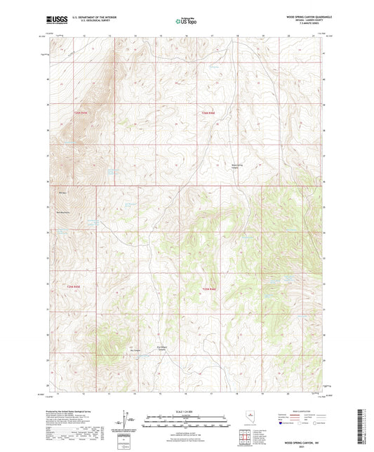 Wood Spring Canyon Nevada US Topo Map Image
