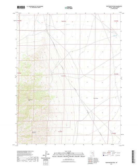 Worthington Peak Nevada US Topo Map Image