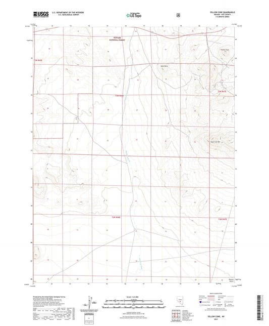 Yellow Cone Nevada US Topo Map Image