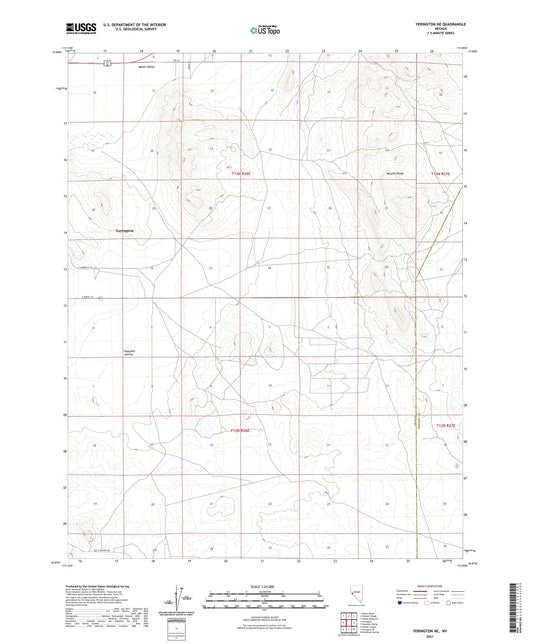 Yerington NE Nevada US Topo Map Image