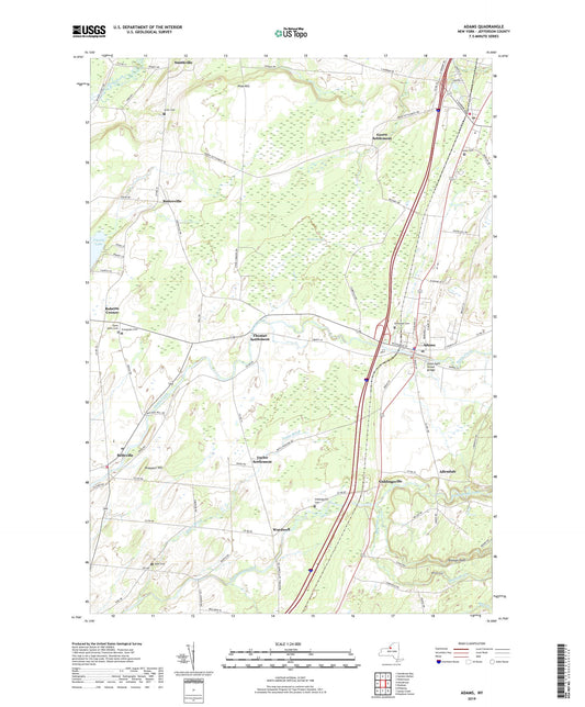 Adams New York US Topo Map Image