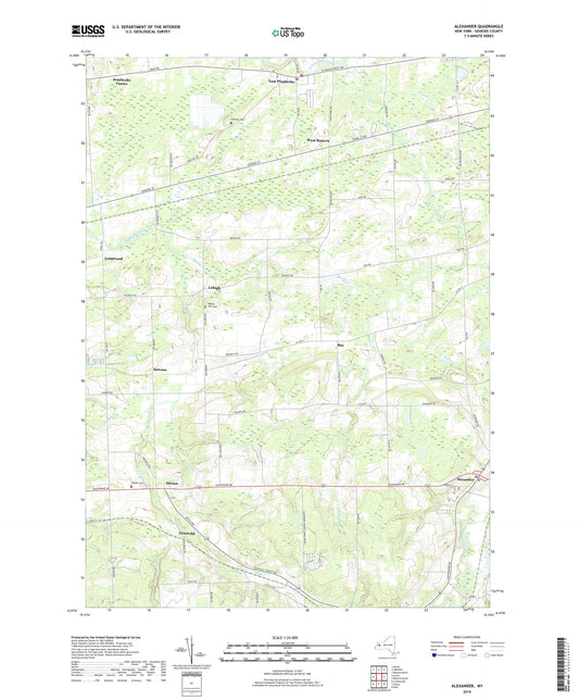 Alexander New York US Topo Map Image