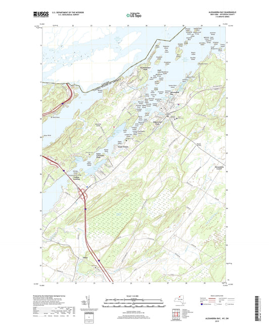 Alexandria Bay New York US Topo Map Image
