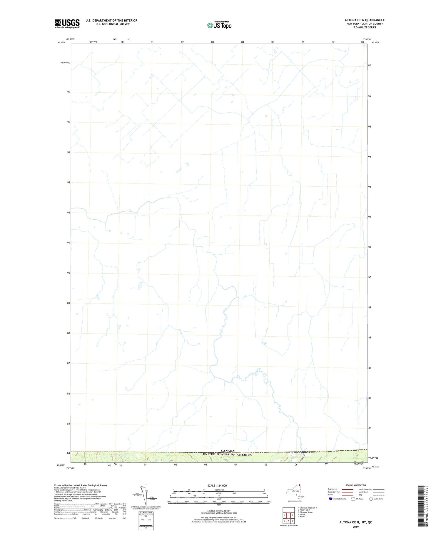 Altona OE N New York US Topo Map Image