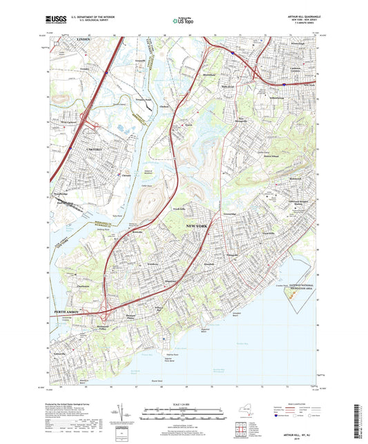 Arthur Kill New York US Topo Map Image