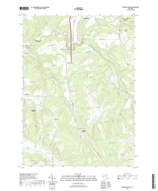 Ashford Hollow New York US Topo Map Image