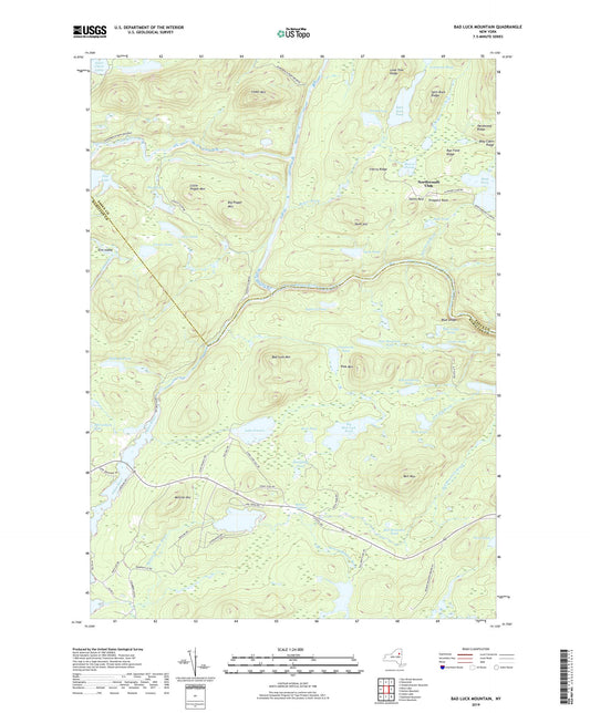 Bad Luck Mountain New York US Topo Map Image