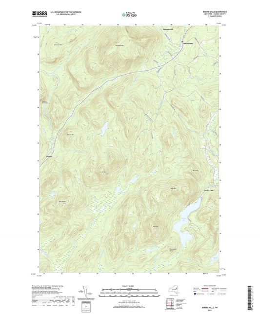 Bakers Mills New York US Topo Map Image