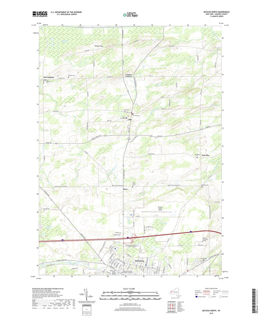 Batavia North New York US Topo Map Image
