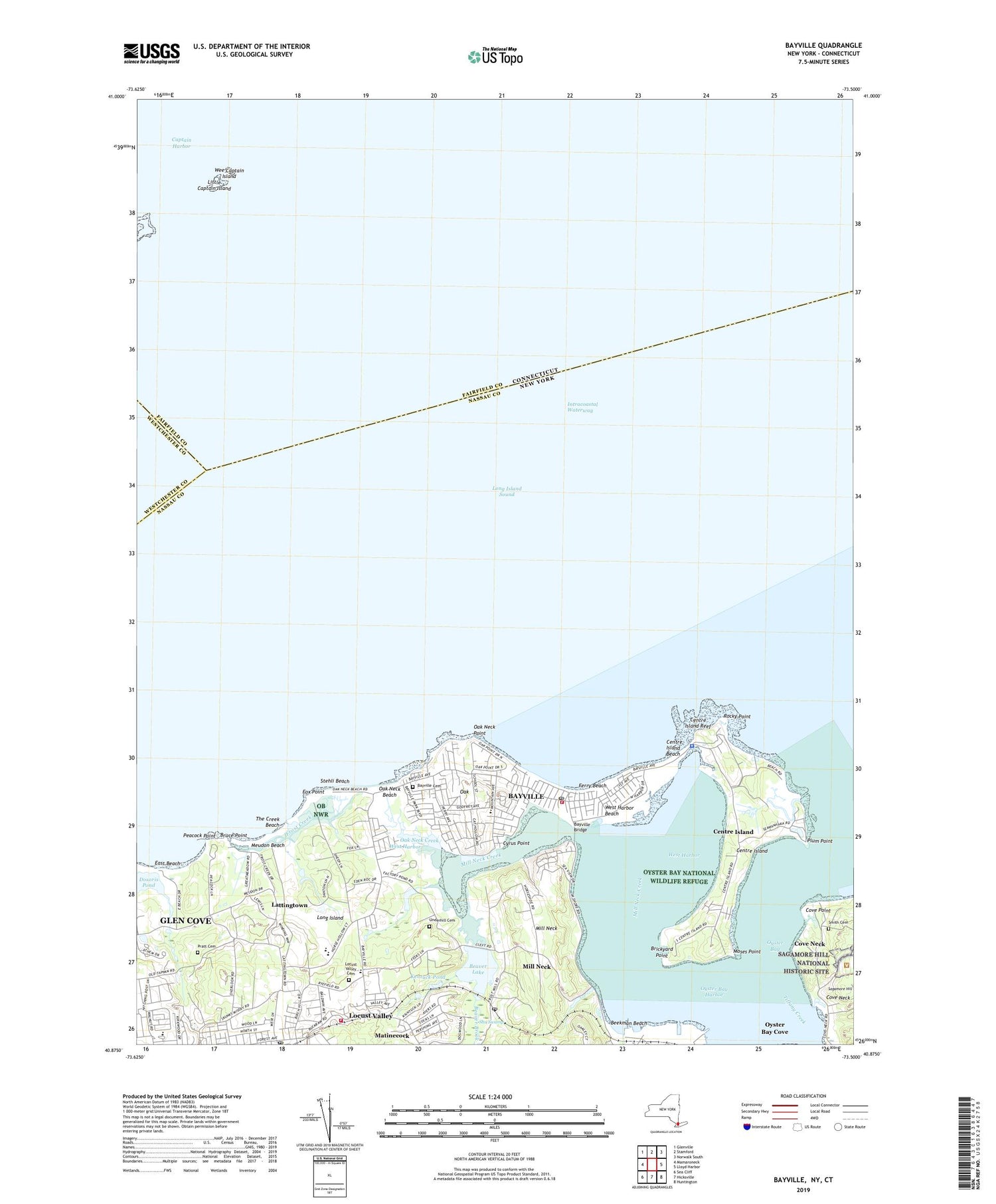 Bayville New York US Topo Map Image