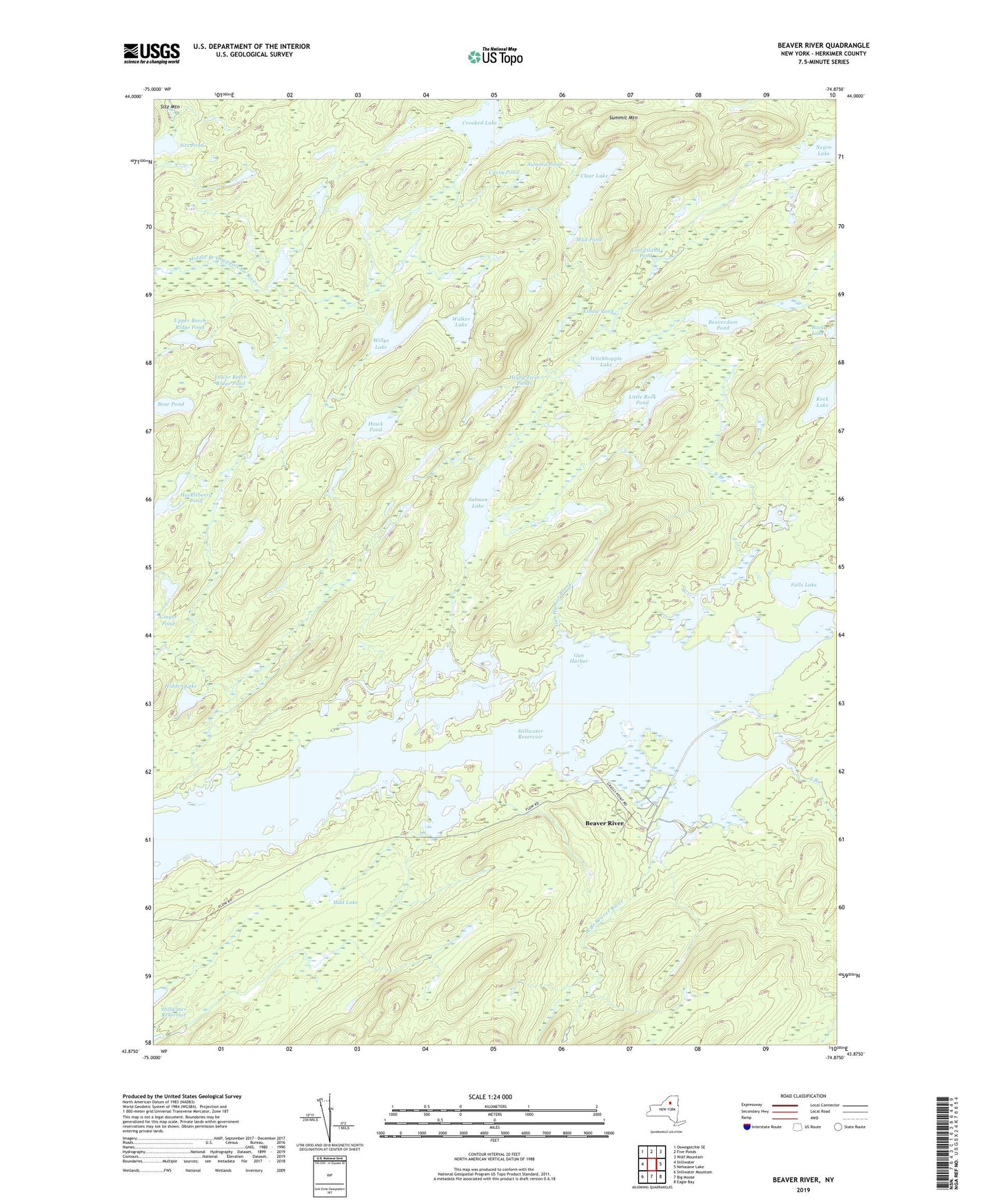 Beaver River New York US Topo Map Image