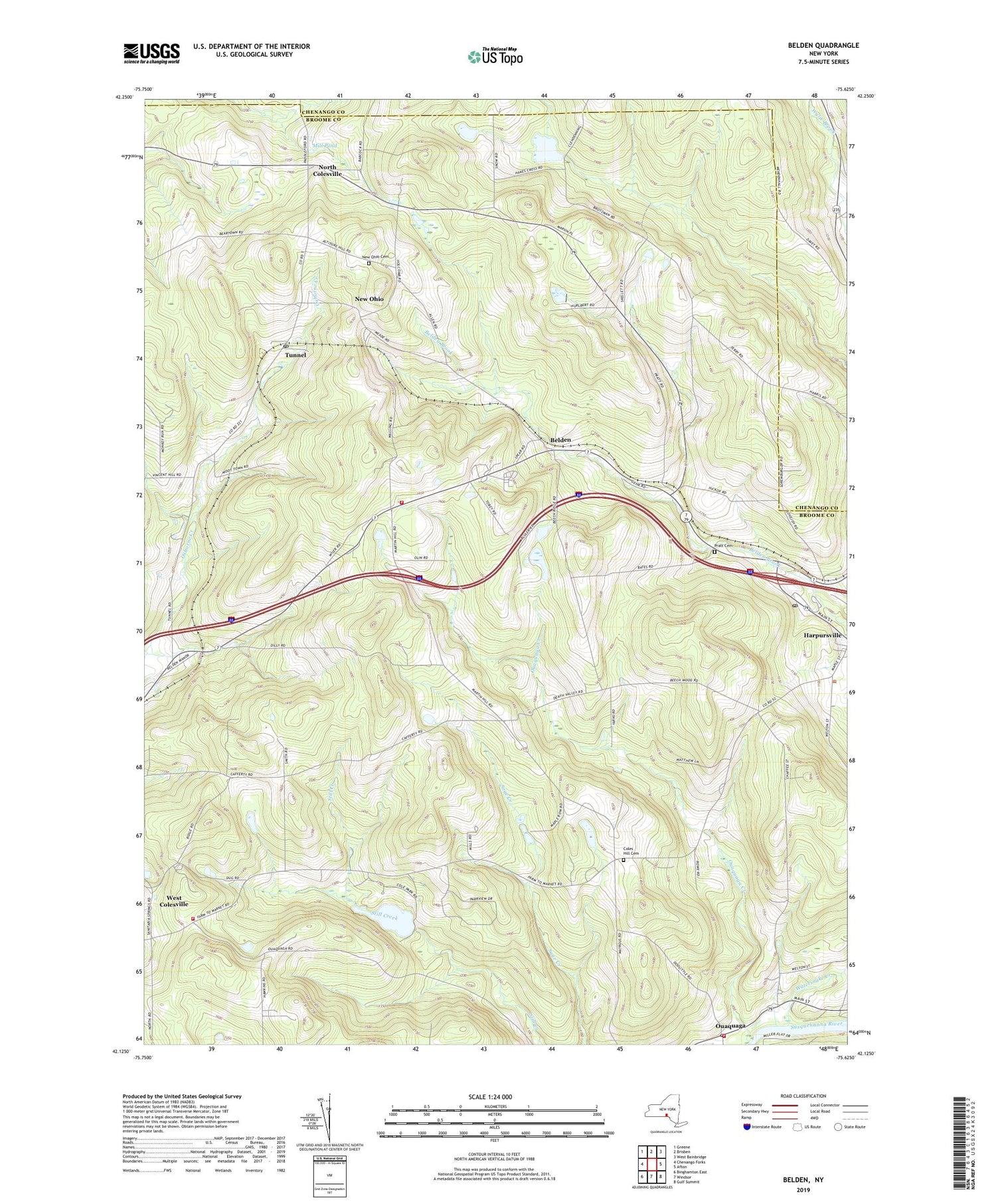 Belden New York US Topo Map Image