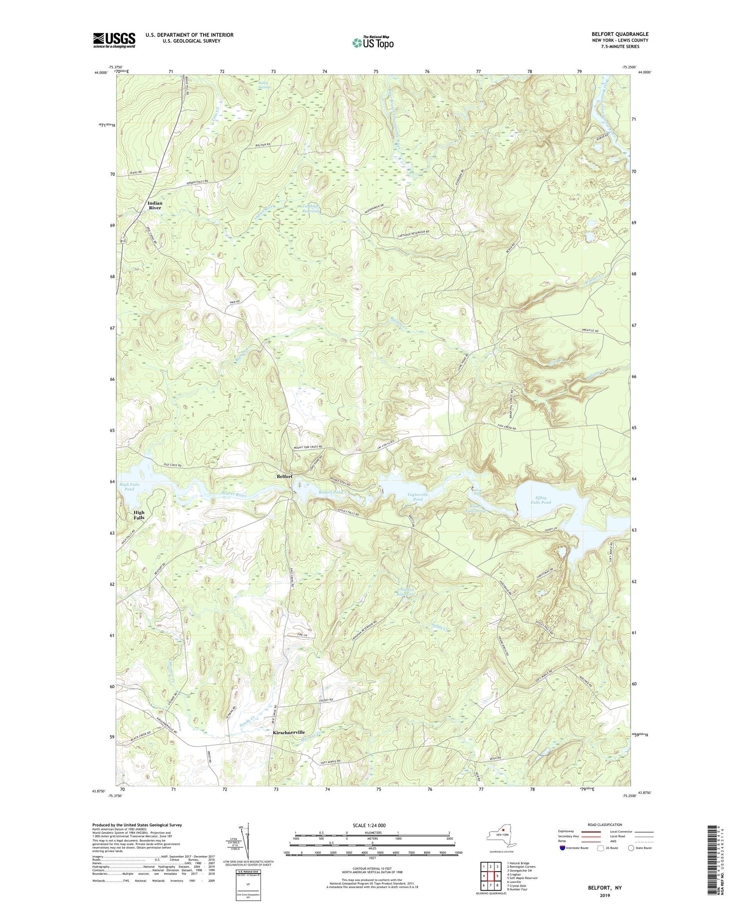 Belfort New York US Topo Map Image