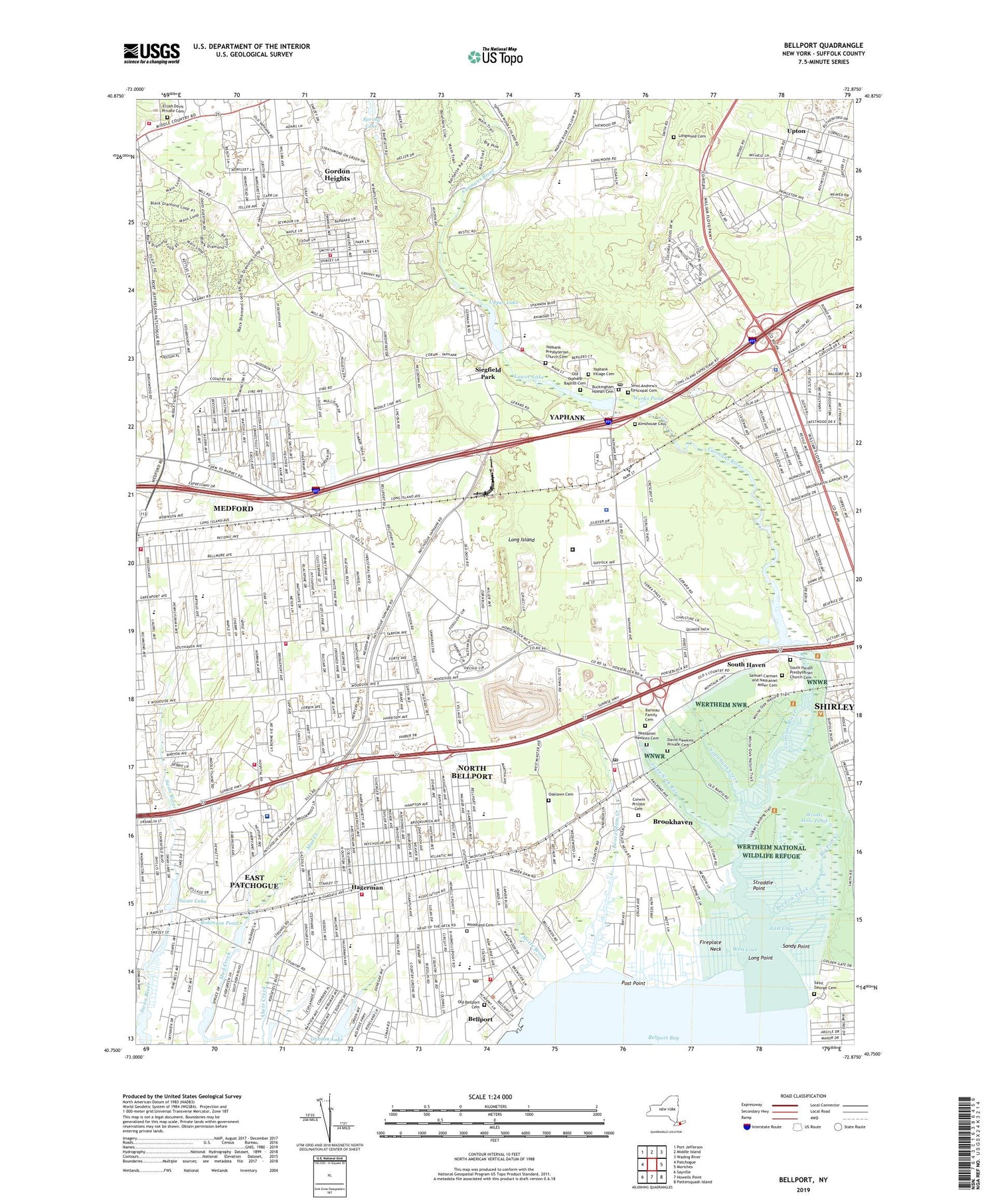 Bellport New York US Topo Map Image