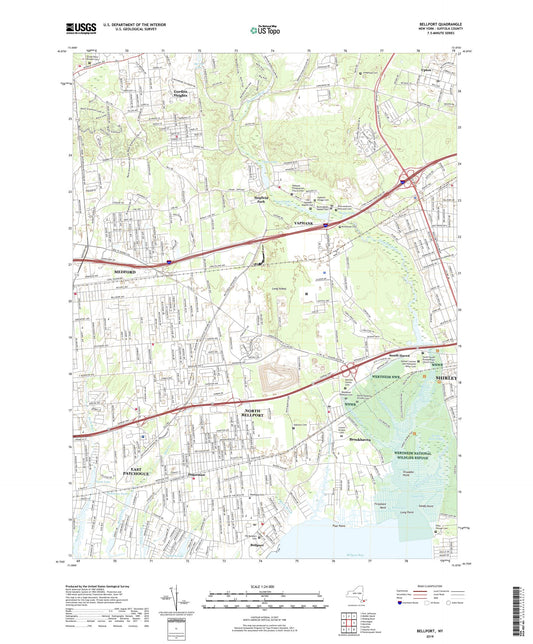 Bellport New York US Topo Map Image