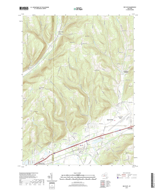 Big Flats New York US Topo Map Image