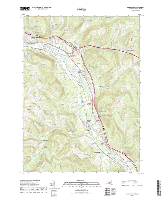 Binghamton East New York US Topo Map Image