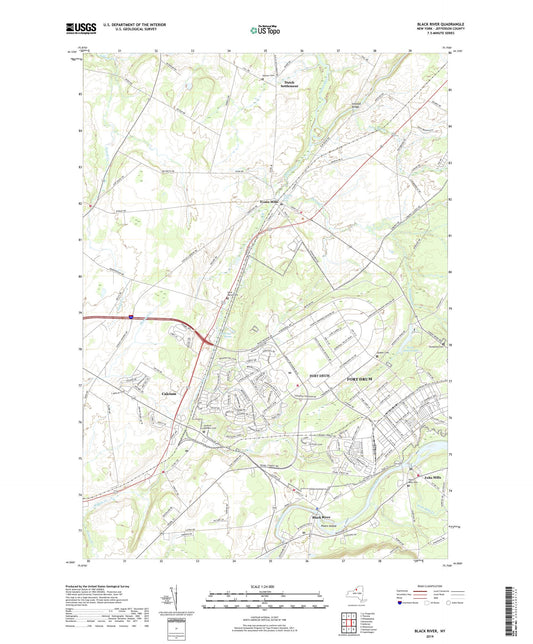 Black River New York US Topo Map Image