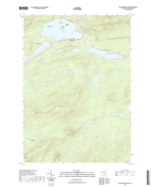 Blue Mountain Lake New York US Topo Map Image