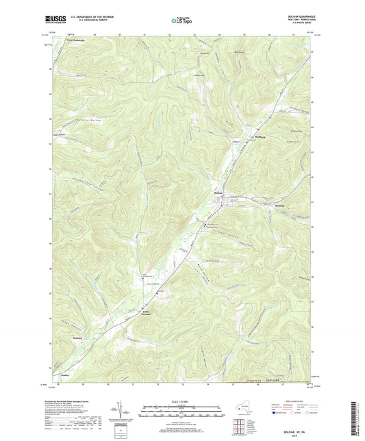 Bolivar New York US Topo Map Image