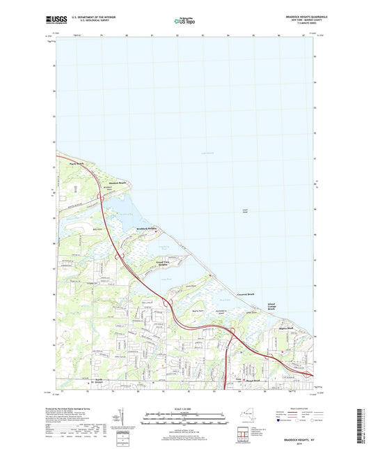Braddock Heights New York US Topo Map Image