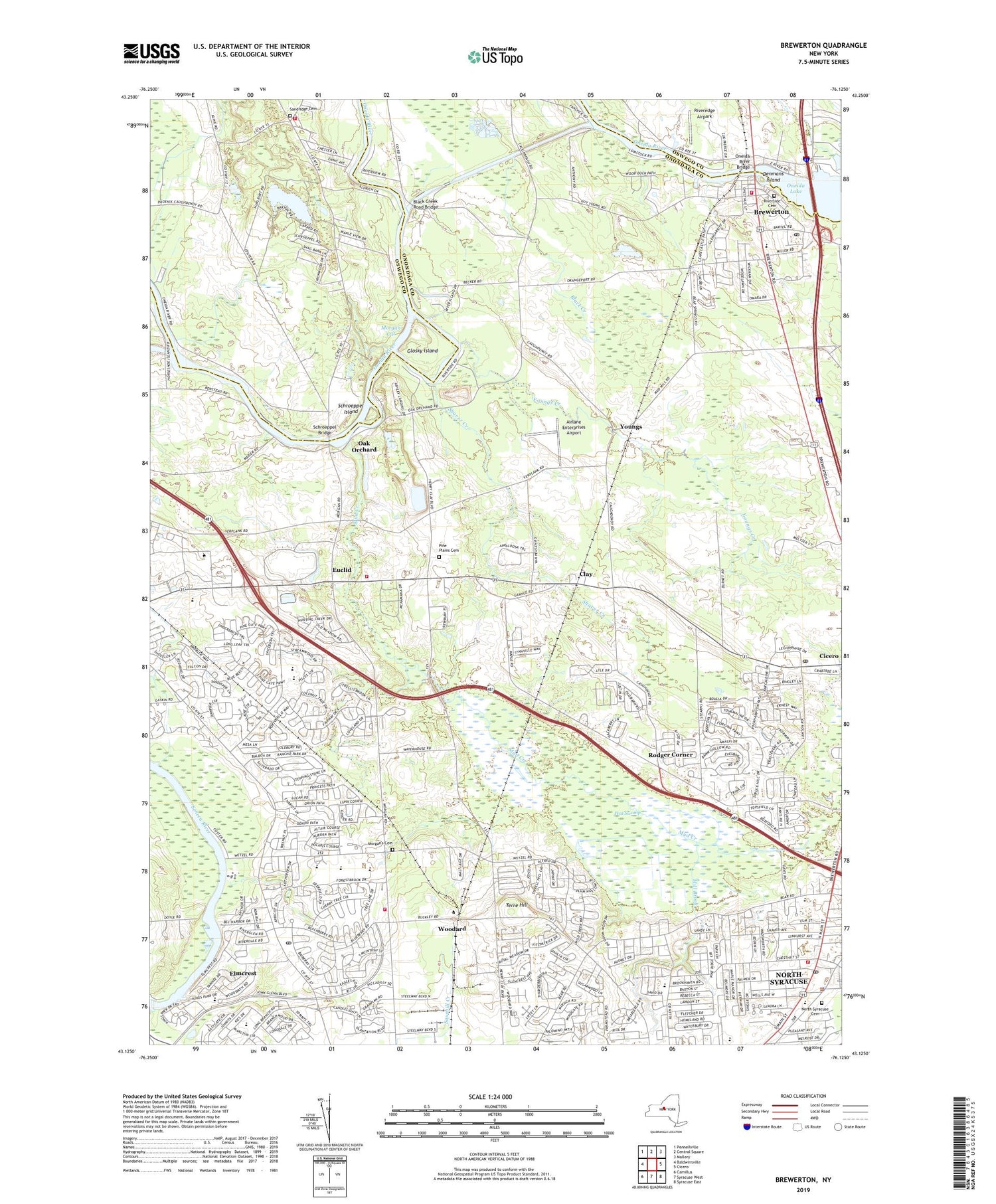 Brewerton New York US Topo Map Image