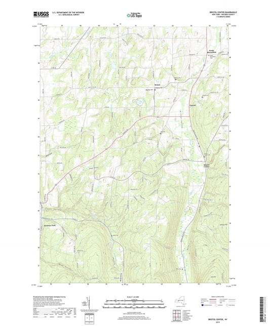 Bristol Center New York US Topo Map Image