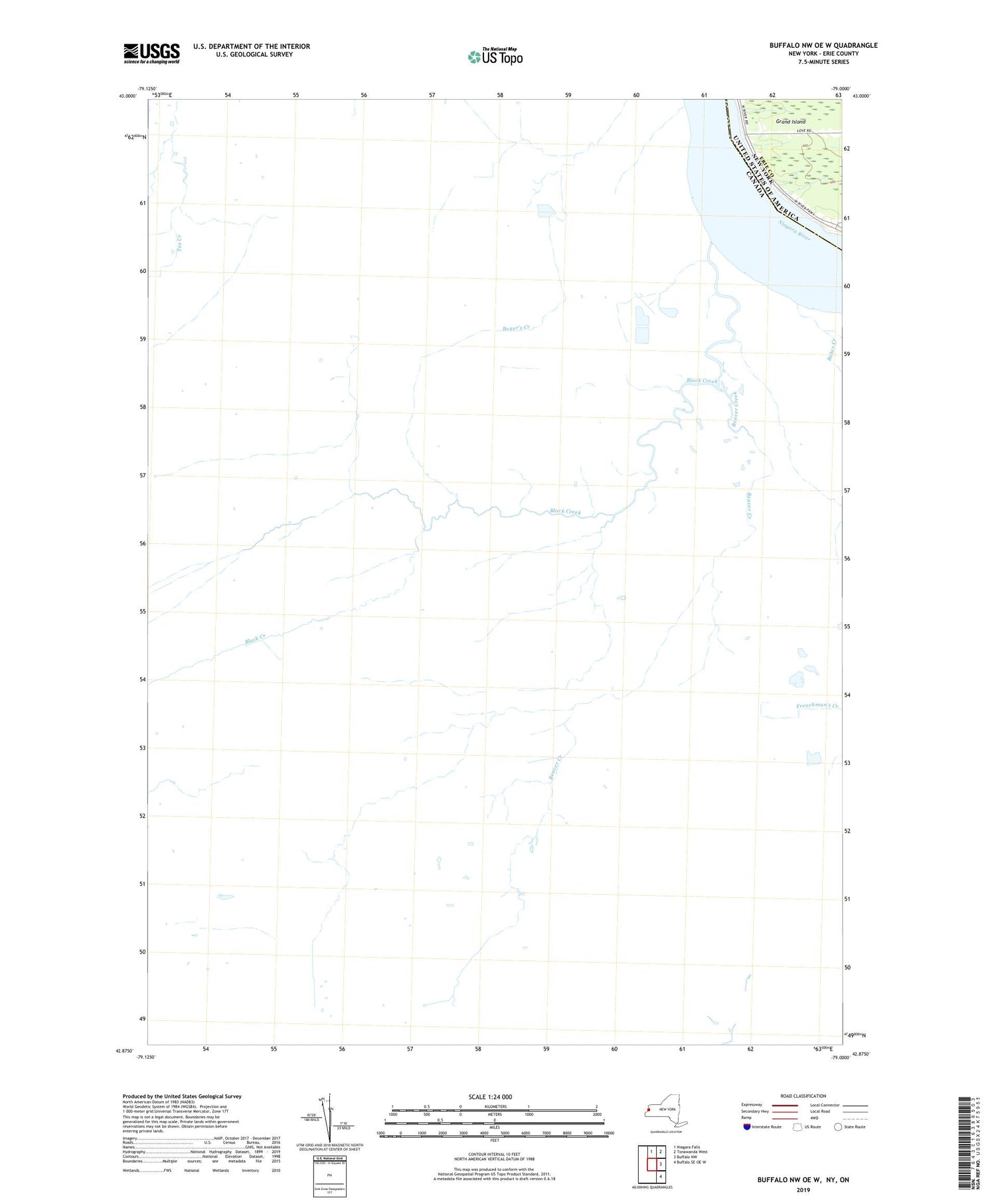 Buffalo NW OE W New York US Topo Map Image