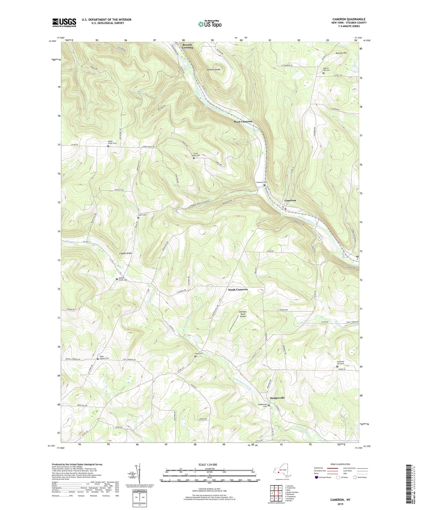 Cameron New York US Topo Map Image