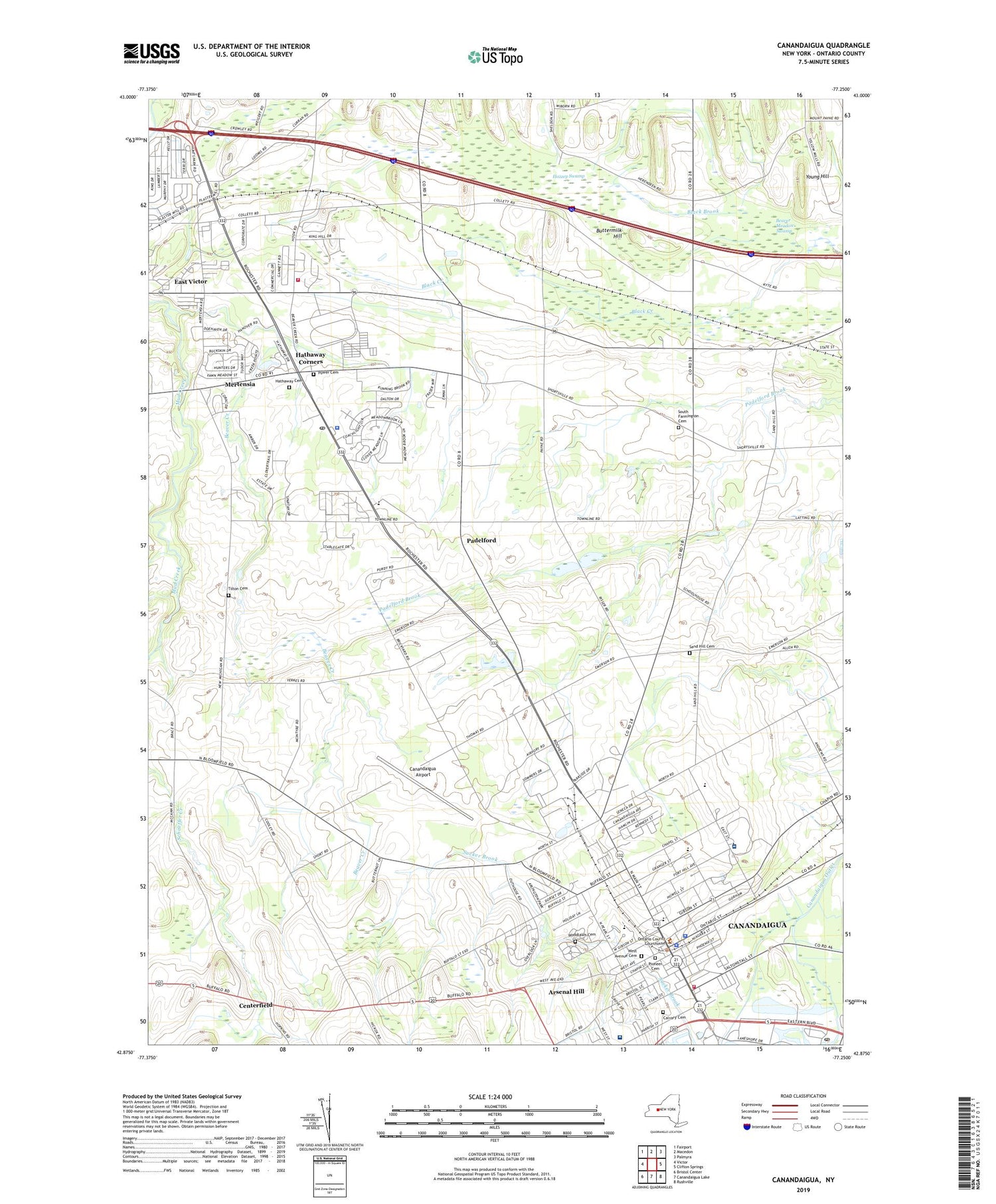 Canandaigua New York US Topo Map Image