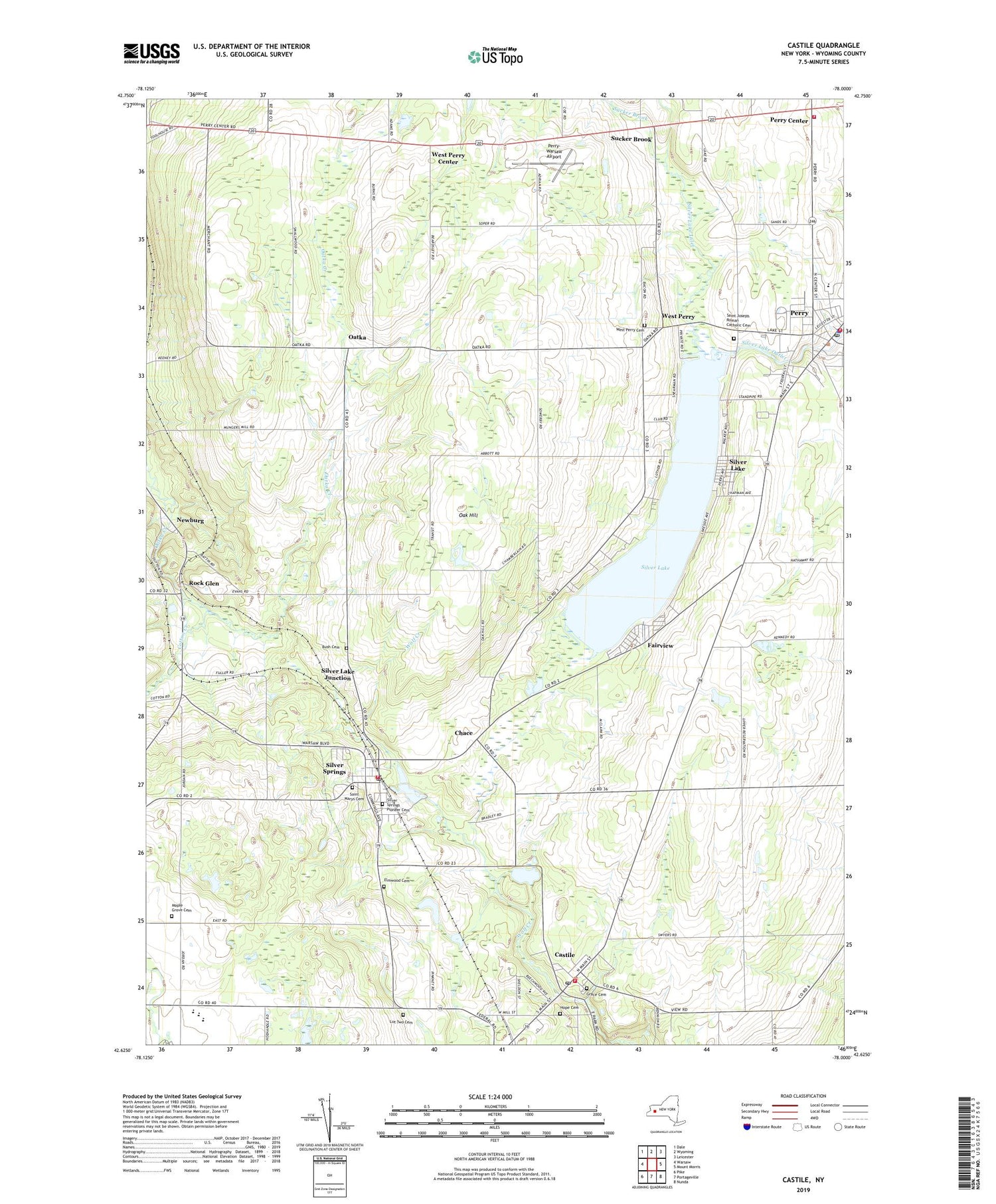 Castile New York US Topo Map Image