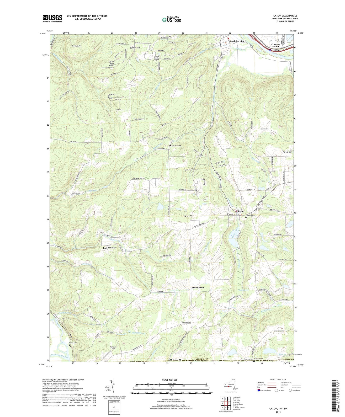 Caton New York US Topo Map Image