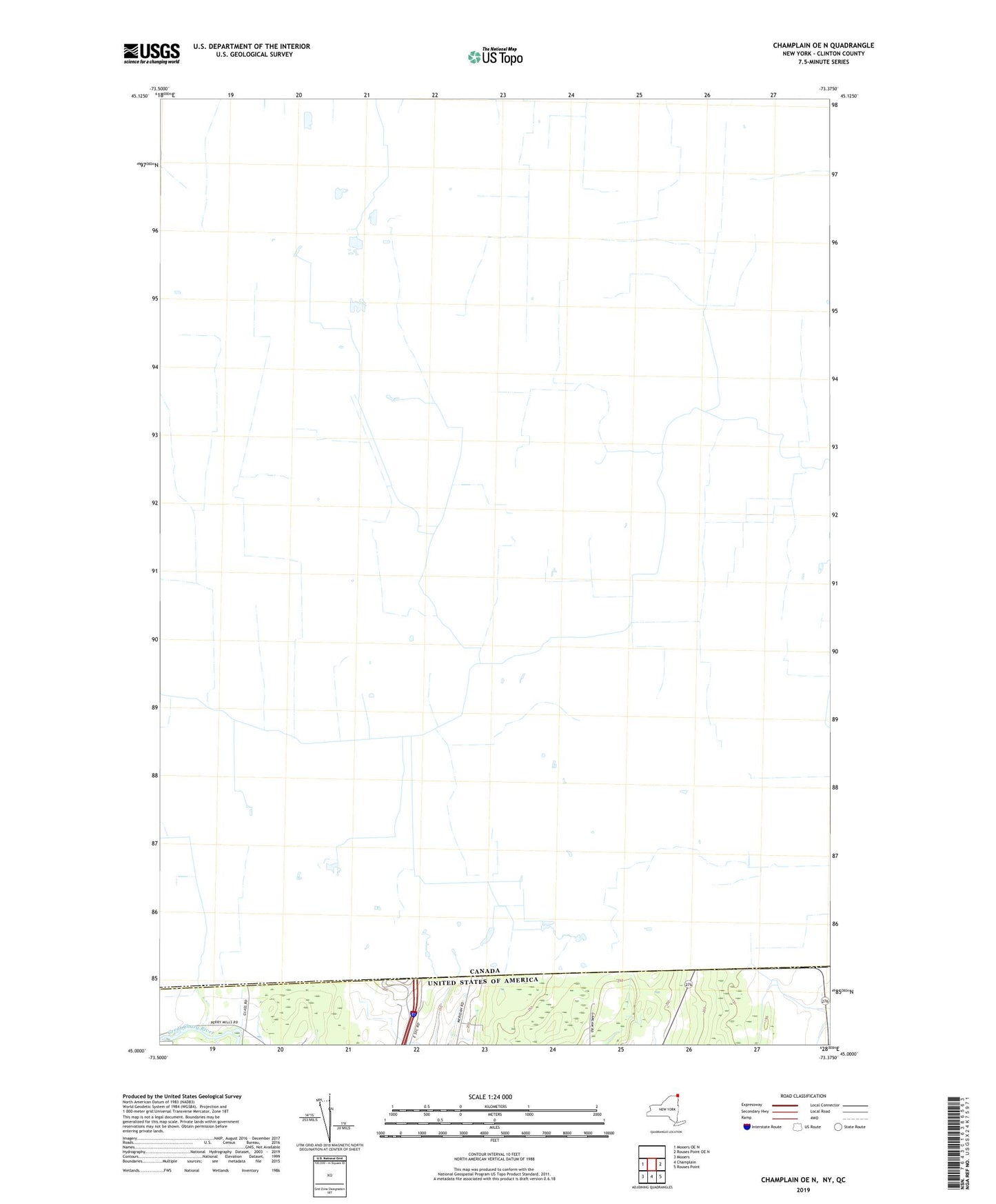 Champlain OE N New York US Topo Map Image