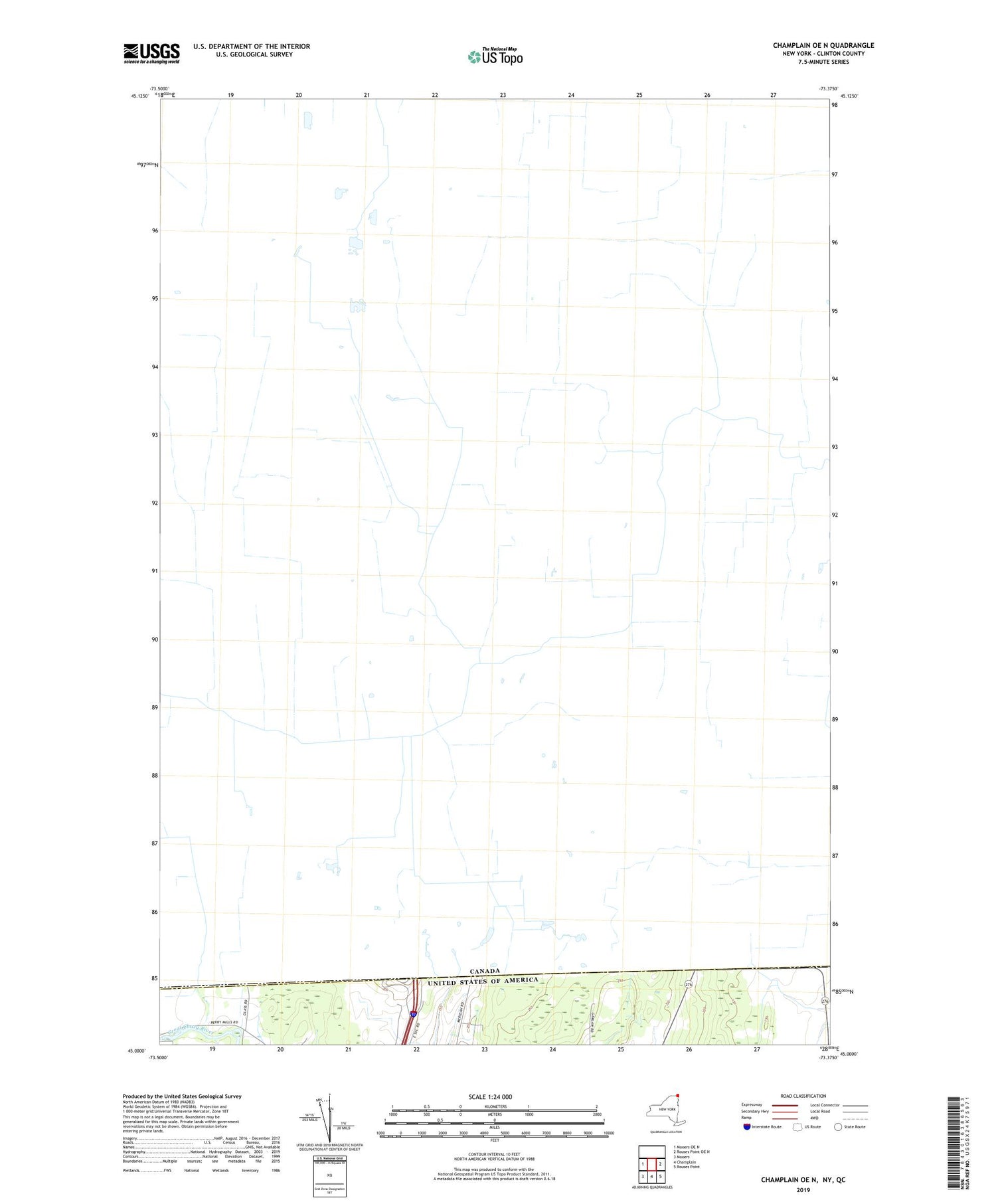 Champlain OE N New York US Topo Map Image