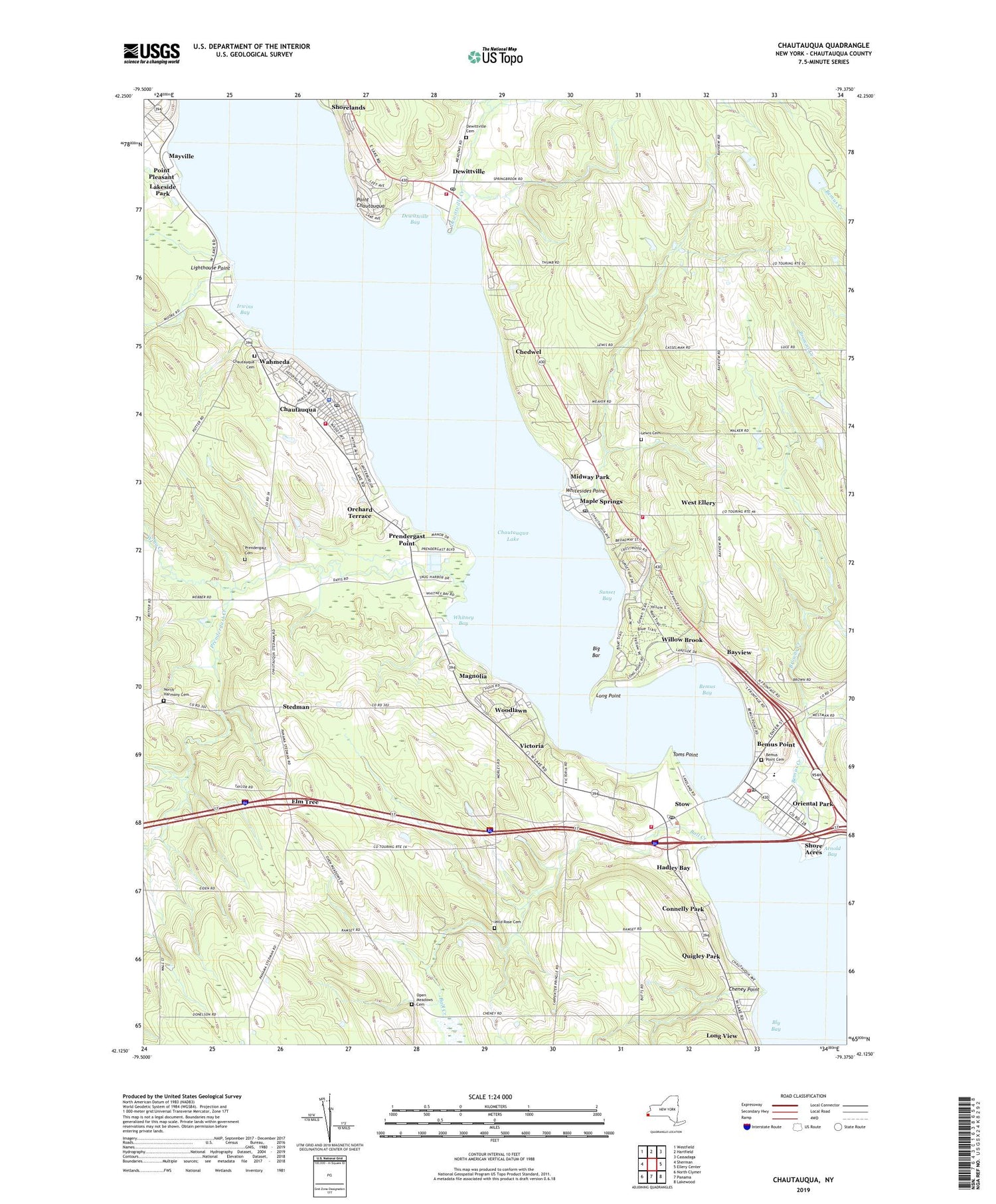Chautauqua New York US Topo Map Image