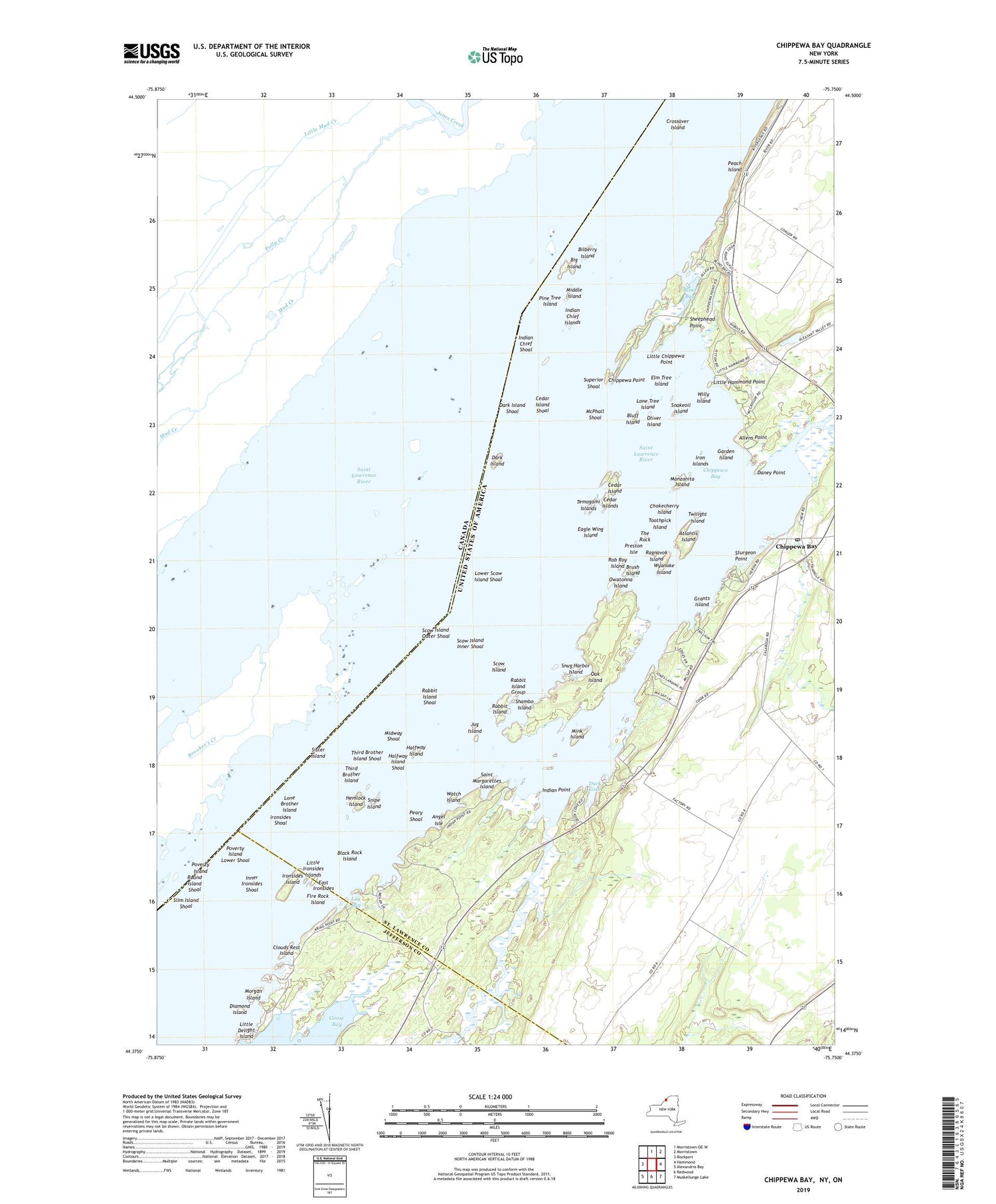 Chippewa Bay New York US Topo Map Image