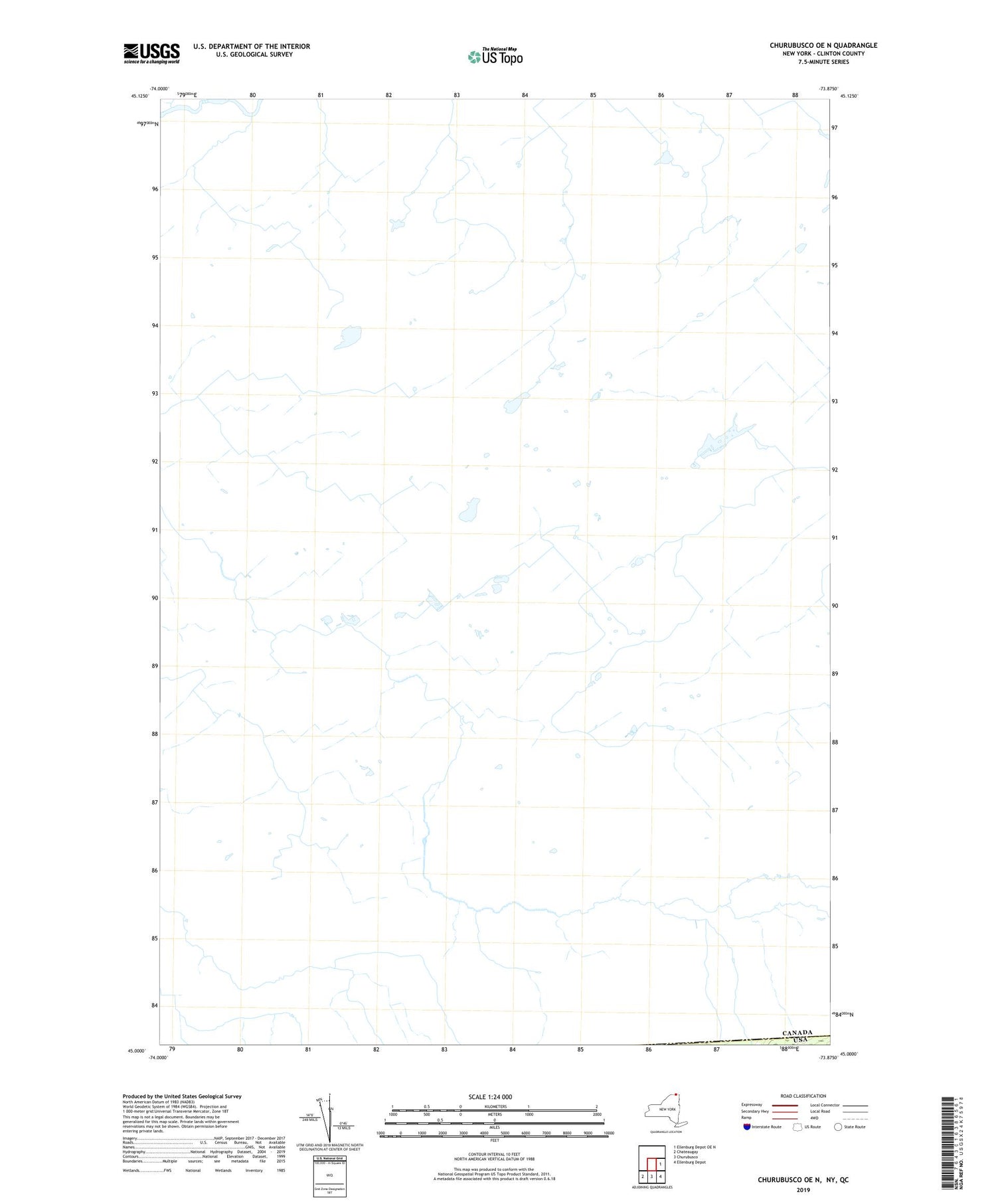 Churubusco OE N New York US Topo Map Image