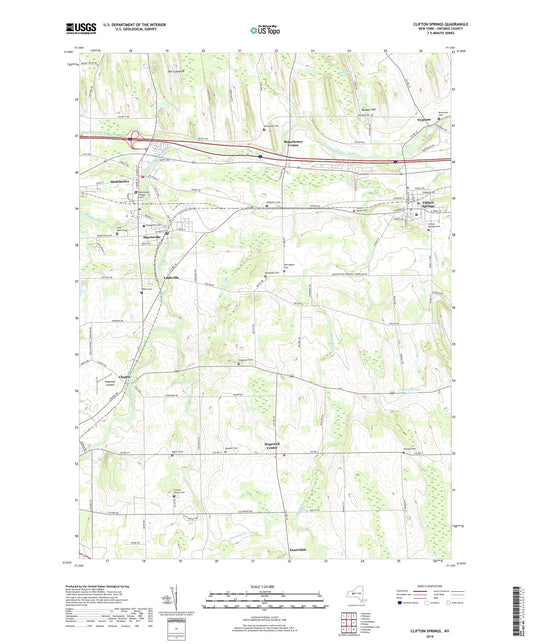 Clifton Springs New York US Topo Map Image