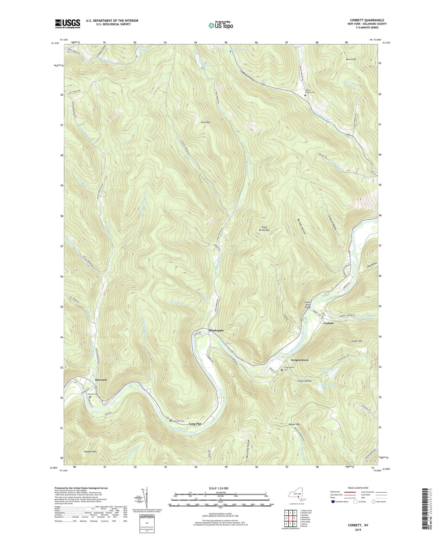 Corbett New York US Topo Map Image