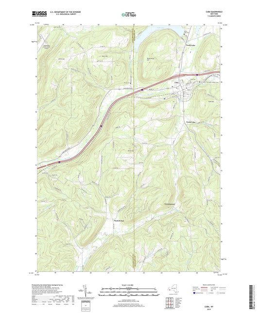 Cuba New York US Topo Map Image