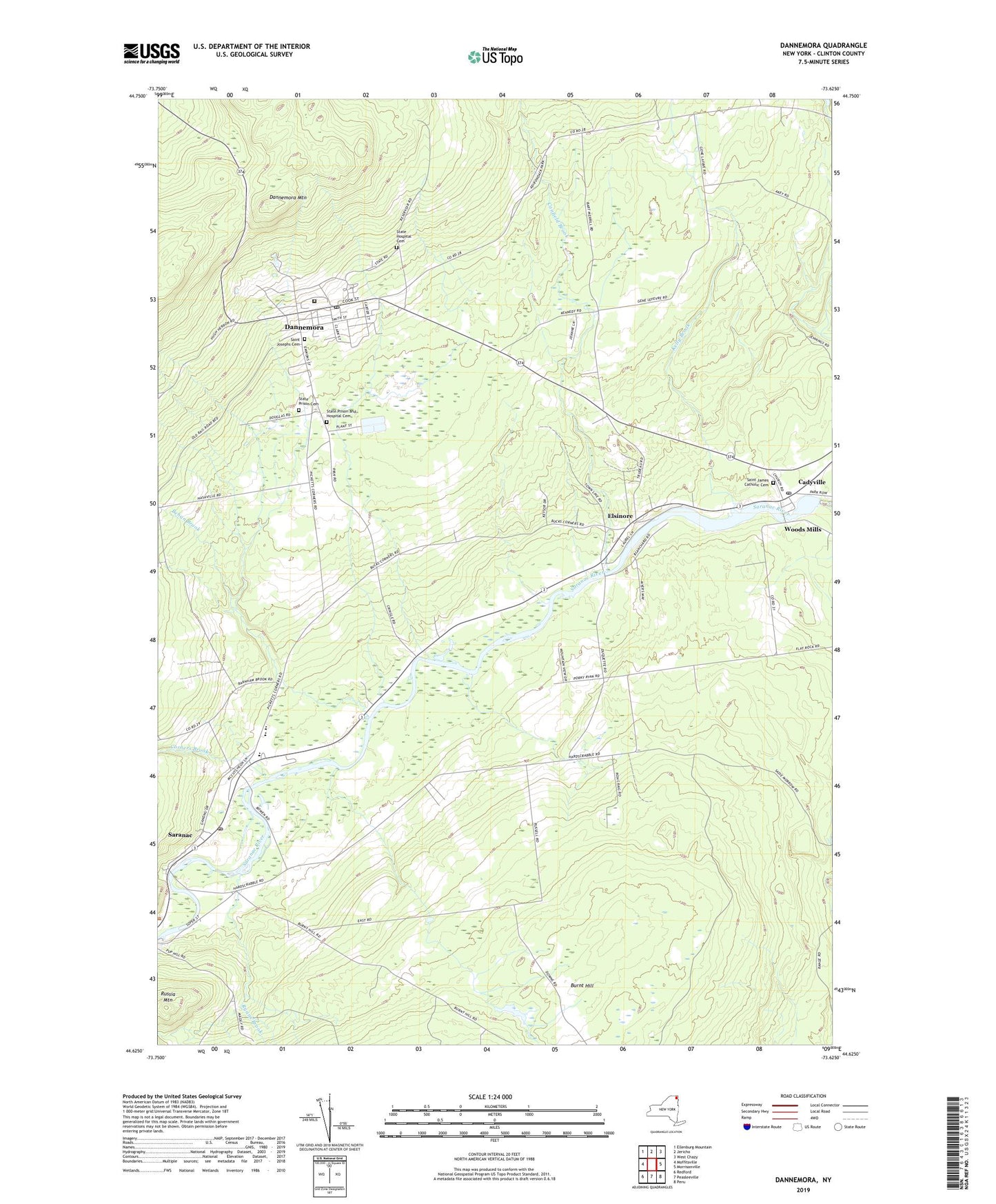Dannemora New York US Topo Map Image